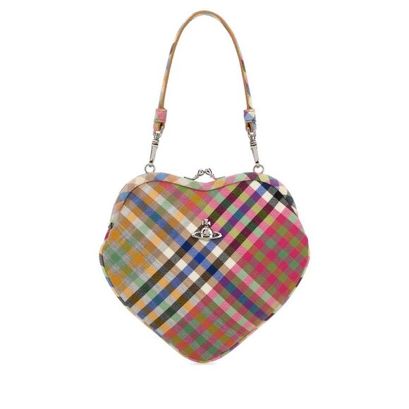 VIVIENNE WESTWOOD Handbags - Vivienne Westwood Women Embroidered Fabric Belle Heart Frame Handbag